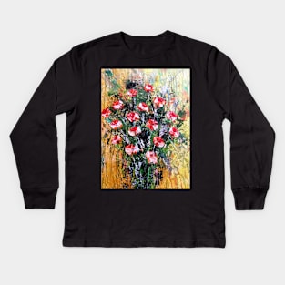 Floral Abstract Artwork 3 Kids Long Sleeve T-Shirt